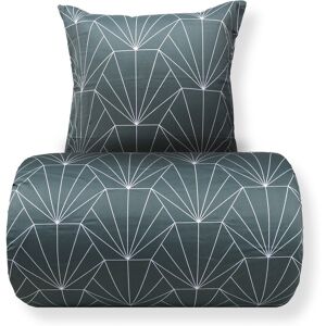 By Night Vändbart grönt hexagon bomullssatin sängset - 200x220 cm By Night Vändbart grönt hexagon bomullssatin sängset - 200x220 cm