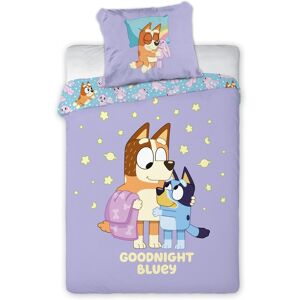 Licens Bluey sängkläder 140x200 cm - 100% bomull - Barnsängkläder 140x200 cm - Godnatt Bluey - Lila Licens Bluey sängkläder 140x200 cm - 100% bomull - Barnsängkläder 140x200 cm - Godnatt Bluey - Lila