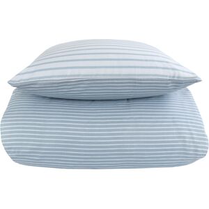 Blå smala linjer bomullssatin sängkläder - 150x210 cm Blå smala linjer bomullssatin sängkläder - 150x210 cm