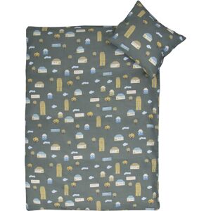 By Mats Baby Lakan - Grön med Hus - 70x100 cm - Sängkläder för Barn By Mats Baby Lakan - Grön med Hus - 70x100 cm - Sängkläder för Barn