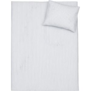 By Mats Randigt juniorbäddset - 100% bomull - Juniorbäddset 100x140 cm - Vitt med blå ränder By Mats Randigt juniorbäddset - 100% bomull - Juniorbäddset 100x140 cm - Vitt med blå ränder