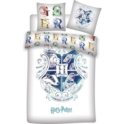 Harry Potter Sängkläder - Blå Hogwarts-vapen - 2-i-1 Vändbar Harry Potter Sängkläder - Blå Hogwarts-vapen - 2-i-1 Vändbar