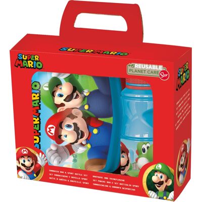 Licens Super Mario matlådeset - matlåda och drickflaska till barn Licens Super Mario matlådeset - matlåda och drickflaska till barn