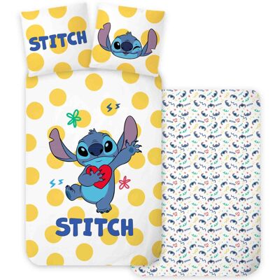 Licens Stitch sängkläder - 100% bomull - Barnsängkläder 140x200 cm - Gula prickar Licens Stitch sängkläder - 100% bomull - Barnsängkläder 140x200 cm - Gula prickar