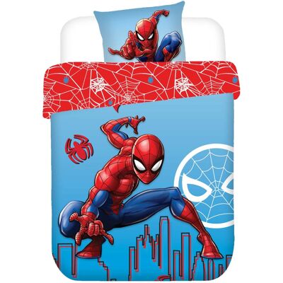 Licens Spiderman sängkläder - 100% bomull - Barnbäddset 140x200 cm - Spiderman redo för kamp Licens Spiderman sängkläder - 100% bomull - Barnbäddset 140x200 cm - Spiderman redo för kamp