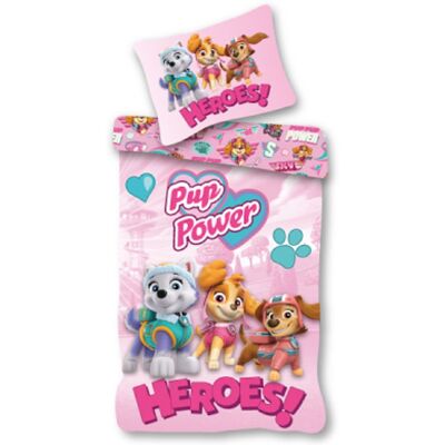 Licens Paw Patrol sängkläder - 100% bomull - Barnsängkläder 140x200 cm - Ljusrosa - Pup Power Heroes Licens Paw Patrol sängkläder - 100% bomull - Barnsängkläder 140x200 cm - Ljusrosa - Pup Power Heroes