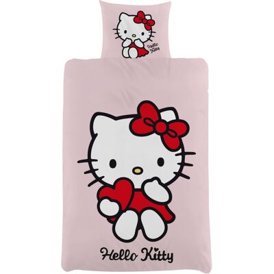 Licens Hello Kitty sängset - 100% bomull - Barnsängset 140x200 cm - Ljusrosa Licens Hello Kitty sängset - 100% bomull - Barnsängset 140x200 cm - Ljusrosa