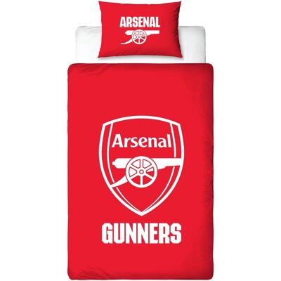 Licens Arsenal sängkläder - 150x210 cm - Rött vändbart sängset med logga - 100% bomullssänglinne - Fotbollssängkläder Licens Arsenal sängkläder - 150x210 cm - Rött vändbart sängset med logga - 100% bomullssänglinne - Fotbollssängkläder