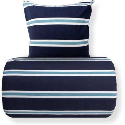 Nordstrand Home Sängkläder 140x220 cm - Bomullssängkläder i flanell - Mörkblå med ränder Nordstrand Home Sängkläder 140x220 cm - Bomullssängkläder i flanell - Mörkblå med ränder