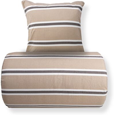 Nordstrand Home Dubbel påslakanset 200x220 cm - Bomullsflanell - Beige med ränder Nordstrand Home Dubbel påslakanset 200x220 cm - Bomullsflanell - Beige med ränder