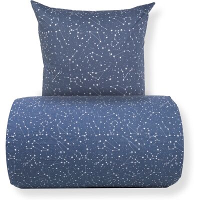 Borg Living Sängkläder 140x220 cm - 100% bomull - Zodiac blue - Vändbar med stjärnor Borg Living Sängkläder 140x220 cm - 100% bomull - Zodiac blue - Vändbar med stjärnor