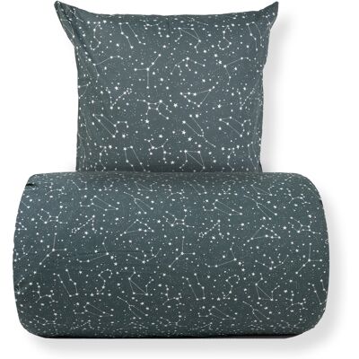 Borg Living Sängkläder 140x200 cm - 100% bomull - Zodiac green - Vändbar med stjärnor Borg Living Sängkläder 140x200 cm - 100% bomull - Zodiac green - Vändbar med stjärnor