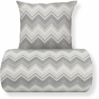 In Style Sängkläder 140x220 cm - Microfiber - Grått zigzag-mönster In Style Sängkläder 140x220 cm - Microfiber - Grått zigzag-mönster