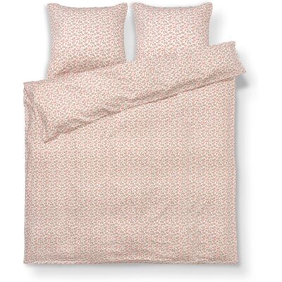 JUNA dubbel påslakanset 200x220 cm - 100% ekologisk bomullssatin - Pleasantly vit med rosa blommor JUNA dubbel påslakanset 200x220 cm - 100% ekologisk bomullssatin - Pleasantly vit med rosa blommor