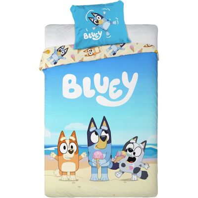 Licens Bluey sängkläder - 100% bomull - Junior sängset 100x140 cm - På stranden Licens Bluey sängkläder - 100% bomull - Junior sängset 100x140 cm - På stranden