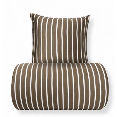 Nature By Borg Bambu dubbelt påslakanset 240x220 cm - 100% bambu - beige randigt Nature By Borg Bambu dubbelt påslakanset 240x220 cm - 100% bambu - beige randigt