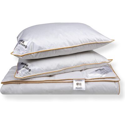 Borg Living Täcke- och kuddset med gåsdun - Sommartäcke - 200x220 cm + 2x 60x63 cm Borg Living Täcke- och kuddset med gåsdun - Sommartäcke - 200x220 cm + 2x 60x63 cm