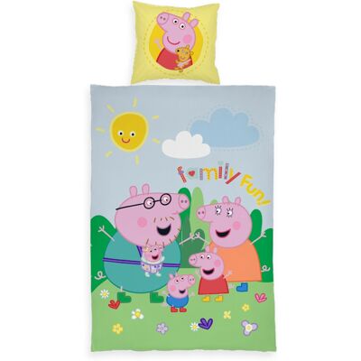 Licens Greta Gris påslakanset - 100% bomull - Junior 100x140 cm - Hela familjen Licens Greta Gris påslakanset - 100% bomull - Junior 100x140 cm - Hela familjen