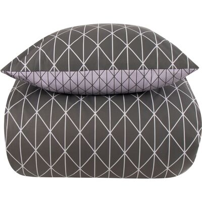 Bomullssängkläder king size - Borg Living Grey Harlequin grey 2 in 1 Bomullssängkläder king size - Borg Living Grey Harlequin grey 2 in 1