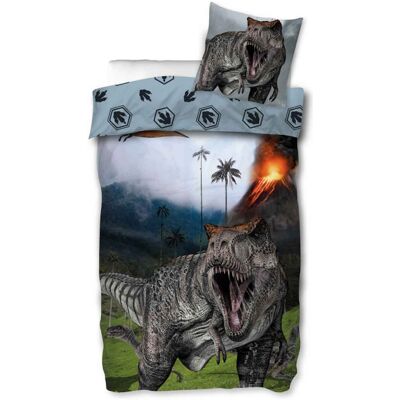 Licens Dinosaurie Sängkläder - 140x200cm, 2-i-1 Design, Bomull Licens Dinosaurie Sängkläder - 140x200cm, 2-i-1 Design, Bomull