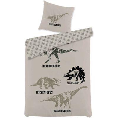 Licens Dinosaur bäddset - 100% bomull - Barnbäddset 140x200 cm - Sand Licens Dinosaur bäddset - 100% bomull - Barnbäddset 140x200 cm - Sand