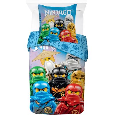 Licens LEGO Ninjago sängkläder - 100% bomull - Junior 100x140 cm - Blått LEGO-sängset Licens LEGO Ninjago sängkläder - 100% bomull - Junior 100x140 cm - Blått LEGO-sängset