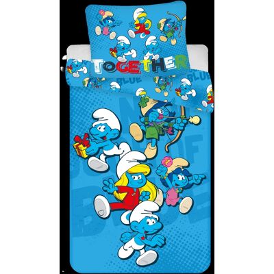Licens Smurfarna sängkläder - 100% bomull - Junior sängset 100x140 cm Licens Smurfarna sängkläder - 100% bomull - Junior sängset 100x140 cm