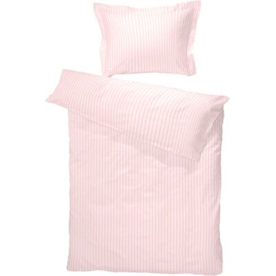 Turiform Ljusrosa sängkläder - 100% egyptisk bomullssatin - Juniorbäddset 100x140 cm - Turistripa - Smala ränder Turiform Ljusrosa sängkläder - 100% egyptisk bomullssatin - Juniorbäddset 100x140 cm - Turistripa - Smala ränder