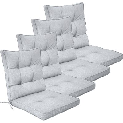 Nordstrand Home Exklusiv trädgårdskuddpaket till trädgårdsstol 4 st. - Extra mjuka 7 cm tjocka lyxkuddar - Modernt knappdesign grå stolskuddar - UV-skyddade kuddar Nordstrand Home Exklusiv trädgårdskuddpaket till trädgårdsstol 4 st. - Extra mjuka 7 cm tjocka lyxkuddar - Modernt knappdesign grå stolskuddar - UV-skyddade kuddar