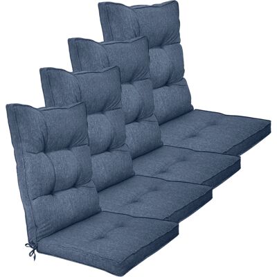 Nordstrand Home Exklusiva trädgårdskuddar till positionsstol 4 st. - Extra mjuka 7 cm tjocka lyx trädgårdskuddar till hög stolrygg - Modern button design mörkblå stolkuddar - UV skyddad kuddar Nordstrand Home Exklusiva trädgårdskuddar till positionsstol 4 st. - Extra mjuka 7 cm tjocka lyx trädgårdskuddar till hög stolrygg - Modern button design mörkblå stolkuddar - UV skyddad kuddar