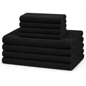 Borg Living Mikrofiberhanddukar - 8-pack - Svart - Lättviktshanddukar Borg Living Mikrofiberhanddukar - 8-pack - Svart - Lättviktshanddukar
