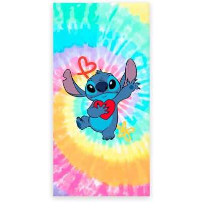 Licens Badhandduk - Stitch handduk - Tie Die bakgrund - 70x140 cm - 100% mjuk bomull Licens Badhandduk - Stitch handduk - Tie Die bakgrund - 70x140 cm - 100% mjuk bomull