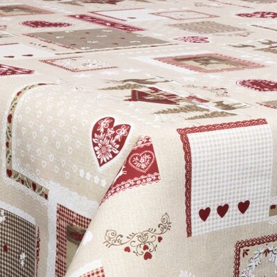Borg Living Textil vaxduk med akrylbeläggning - 30 meter på rulle - Med julmotiv - Vinterlandskap med hjärtan - 140 cm bred textilduk Borg Living Textil vaxduk med akrylbeläggning - 30 meter på rulle - Med julmotiv - Vinterlandskap med hjärtan - 140 cm bred textilduk