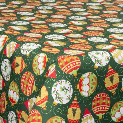 Borg Living Textil vaxduk med akrylbeläggning - Med julmotiv - Christmas baubles - 140 cm bred - På metervara Borg Living Textil vaxduk med akrylbeläggning - Med julmotiv - Christmas baubles - 140 cm bred - På metervara