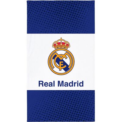 Licens Real Madrid handduk - 100% bomull - Badhandduk 70x140 cm - Blå och vit Licens Real Madrid handduk - 100% bomull - Badhandduk 70x140 cm - Blå och vit