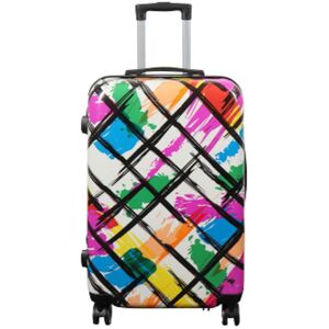 Borg Living Resväska - Hardcase resväska - Storlek Medium - Resväska med motiv - Korsmönster - Exklusiv lättviktsresväska Borg Living Resväska - Hardcase resväska - Storlek Medium - Resväska med motiv - Korsmönster - Exklusiv lättviktsresväska