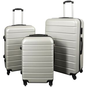 Borg Living Erbjudanden på resväskor - Set med 3 st. - Exklusivt hardcase resväskset - Grå med ränder Borg Living Erbjudanden på resväskor - Set med 3 st. - Exklusivt hardcase resväskset - Grå med ränder