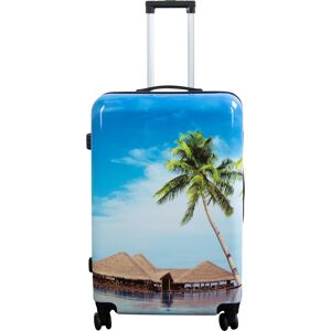 Borg Living Stor resväska - Hardcase resväska med motiv - Strand och palmer - Exklusiv lättvikt resväska Borg Living Stor resväska - Hardcase resväska med motiv - Strand och palmer - Exklusiv lättvikt resväska