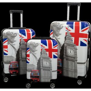 Borg Living Resväskset - 3 st. - Resväska med motiv - City of London - Hardcase lättvikt resväska med 4 hjul Borg Living Resväskset - 3 st. - Resväska med motiv - City of London - Hardcase lättvikt resväska med 4 hjul