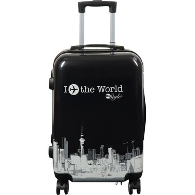 Borg Living Kabinväska - Hardcase lättvikt resväska - Trolley med motiv - New York city - Svart Borg Living Kabinväska - Hardcase lättvikt resväska - Trolley med motiv - New York city - Svart