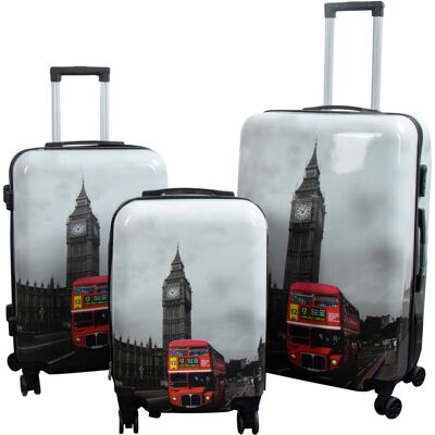 Borg Living Resväskset - 3 st. - Resväska med motiv - Big Ben - Hardcase lättvikt resväska med 4 hjul Borg Living Resväskset - 3 st. - Resväska med motiv - Big Ben - Hardcase lättvikt resväska med 4 hjul