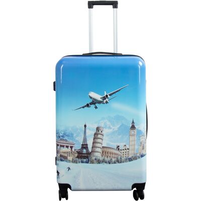Borg Living Stor resväska - hardcase resväska med motiv - Flygplan - Exklusiv lättviktsresväska Borg Living Stor resväska - hardcase resväska med motiv - Flygplan - Exklusiv lättviktsresväska