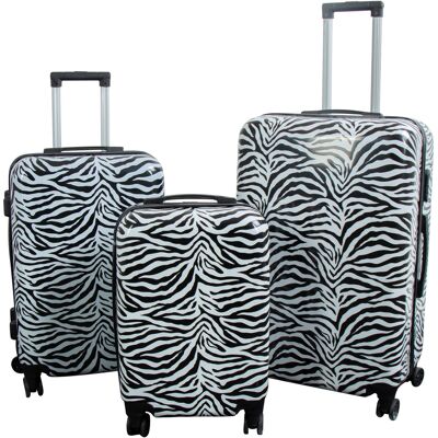 Borg Living Resväskset - 3 st. - Resväska med motiv - Zebra - Hardcase lättvikt resväska med 4 hjul Borg Living Resväskset - 3 st. - Resväska med motiv - Zebra - Hardcase lättvikt resväska med 4 hjul