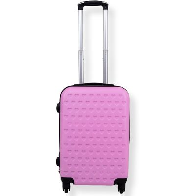 Borg Living Ljusrosa kabinkoffert - Hardcase-koffert med hjärtan - Stötsäkert polypropen - Resväska Borg Living Ljusrosa kabinkoffert - Hardcase-koffert med hjärtan - Stötsäkert polypropen - Resväska