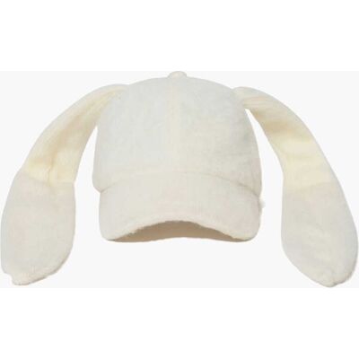 Bs Rabbit Bunny Ear Faux Fur Cap CREAM One Size Bs Rabbit Bunny Ear Faux Fur Cap CREAM One Size