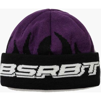Bs Rabbit Flame Double Sided Artwork Beanie PURPLE One Size Bs Rabbit Flame Double Sided Artwork Beanie PURPLE One Size