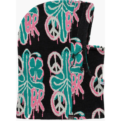 Bs Rabbit Jacquard Double String Hoodwarmer PEACE BR BLACK One Size Bs Rabbit Jacquard Double String Hoodwarmer PEACE BR BLACK One Size
