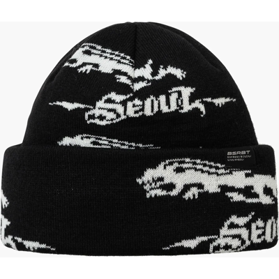 Bs Rabbit Rabbit Pattern Beanie BLACK One Size Bs Rabbit Rabbit Pattern Beanie BLACK One Size