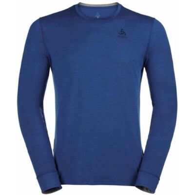 Odlo Natural 100 Merino Warm Suw Top Crew Neck Ls SOLIDATE BLUE GREY MELANGE S Odlo Natural 100 Merino Warm Suw Top Crew Neck Ls SOLIDATE BLUE GREY MELANGE S