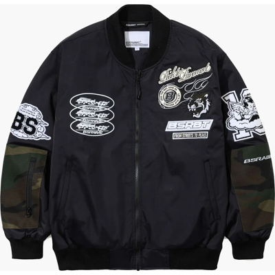 Bs Rabbit 2oz Insulated Varsity Jacket FSTP BLACK CAMO M Bs Rabbit 2oz Insulated Varsity Jacket FSTP BLACK CAMO M